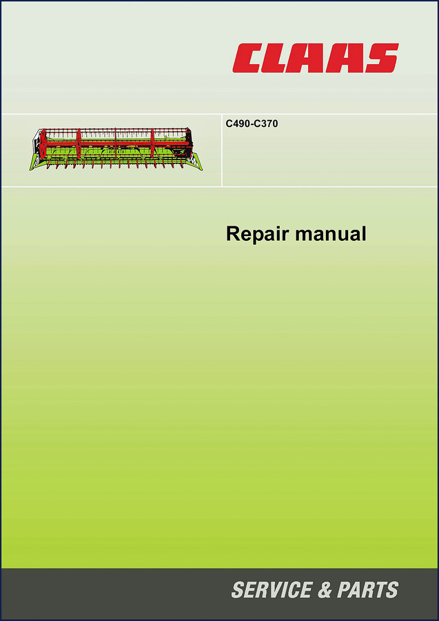 Claas C490, C370 Repair Manual – 156-page OEM service and parts manual cover