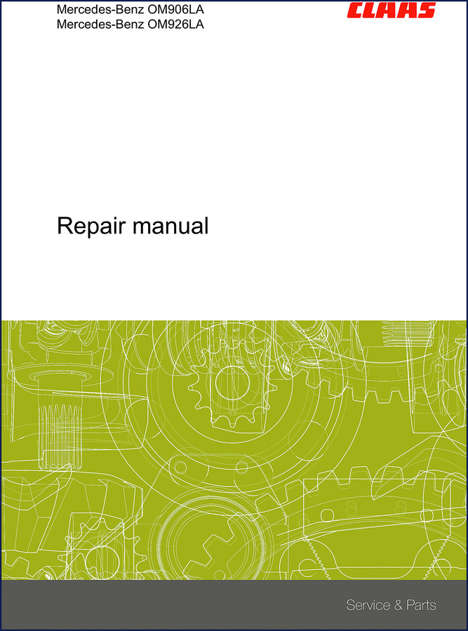 Claas OM906LA and OM926LA repair manual cover – OEM factory service manual 294 pages