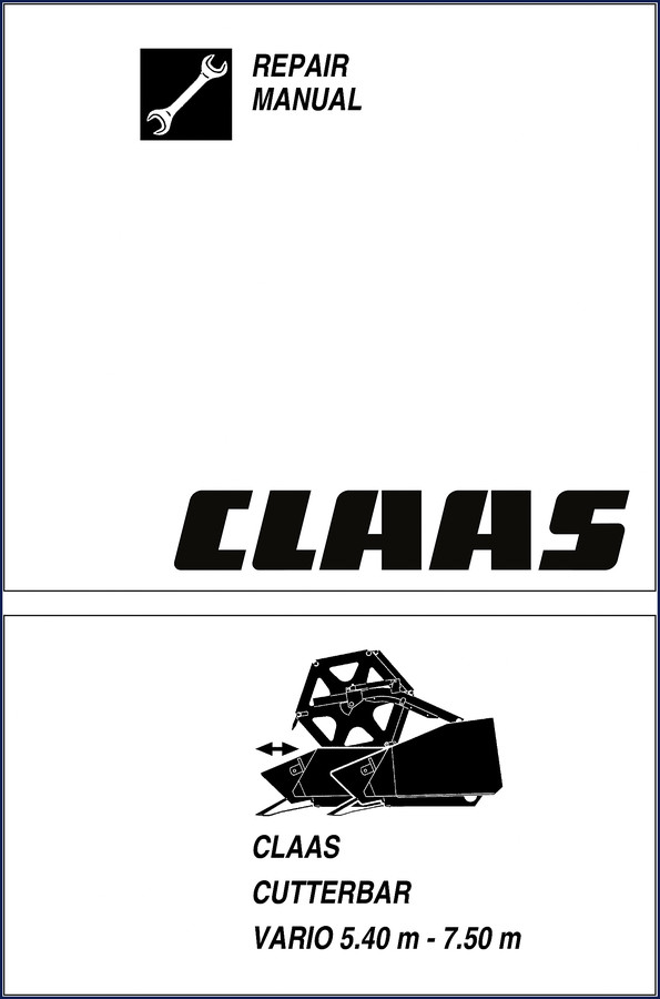 Claas VARIO 7.50 repair manual cover – 262 pages OEM factory service manual