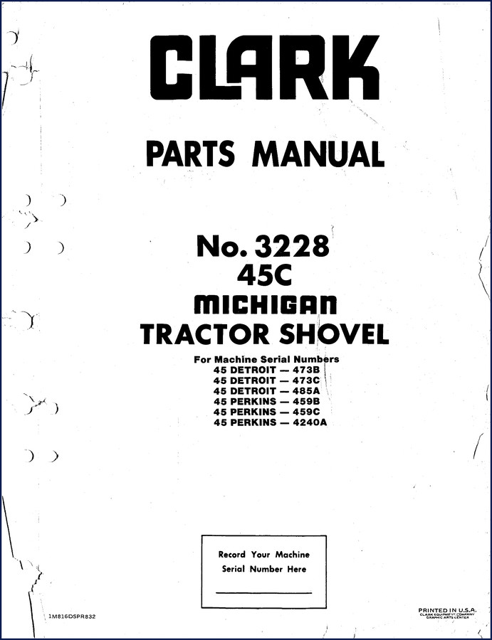 Clark-hurth 45C DETROIT Parts Catalog cover - 528 pages factory OEM
