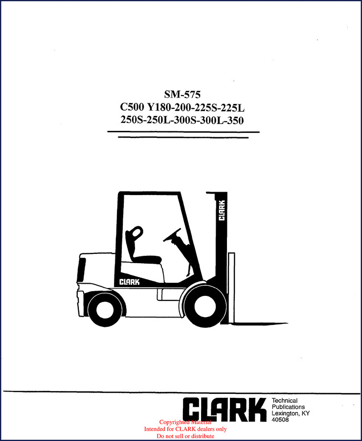 Clark-hurth C500 Y250S service manual cover – 705 pages factory OEM documentation