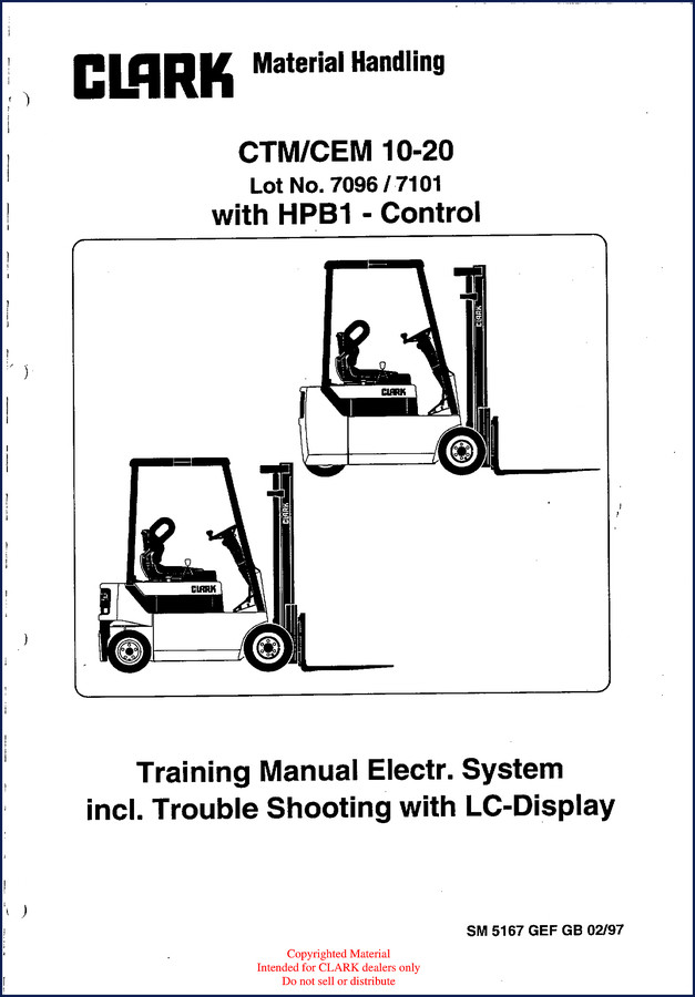 1997 Clark-hurth CTM CEM Training Manual cover with HPB1 control system