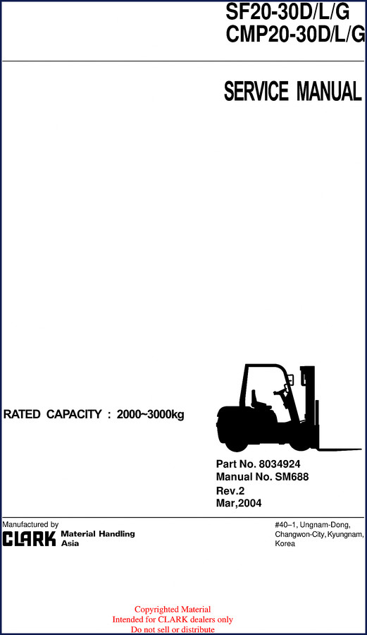 Clark-hurth CMP25 2004 Service Manual cover - factory OEM document