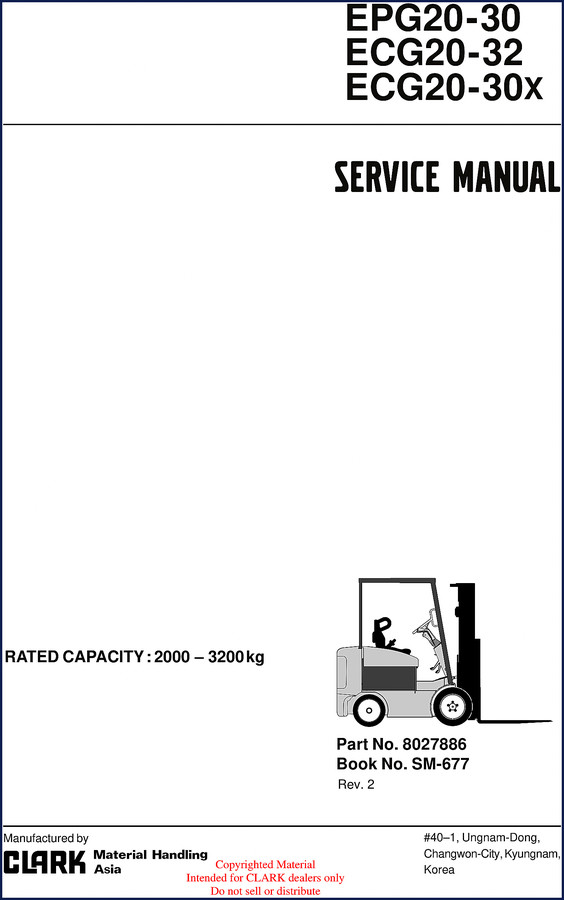 Clark-hurth ECG30x service manual cover – 653-page factory OEM document