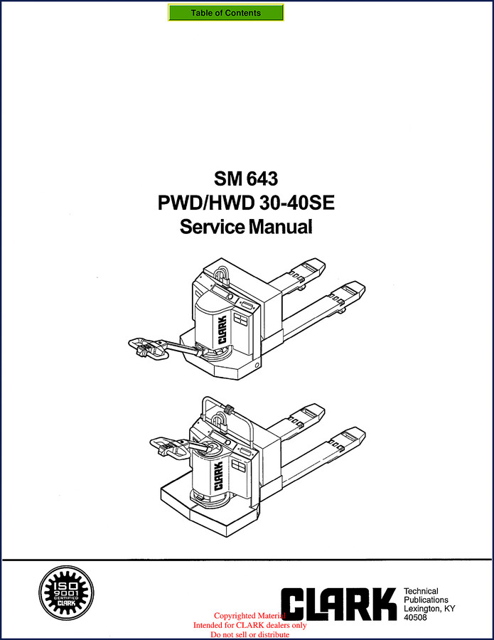 Clark-hurth HWD 30-40SE service manual cover, 206 pages OEM factory document