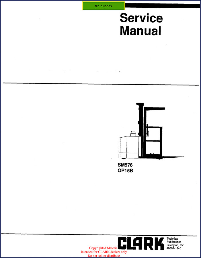 Clark-hurth SM576 OP15B Service Manual cover – 114 pages factory document