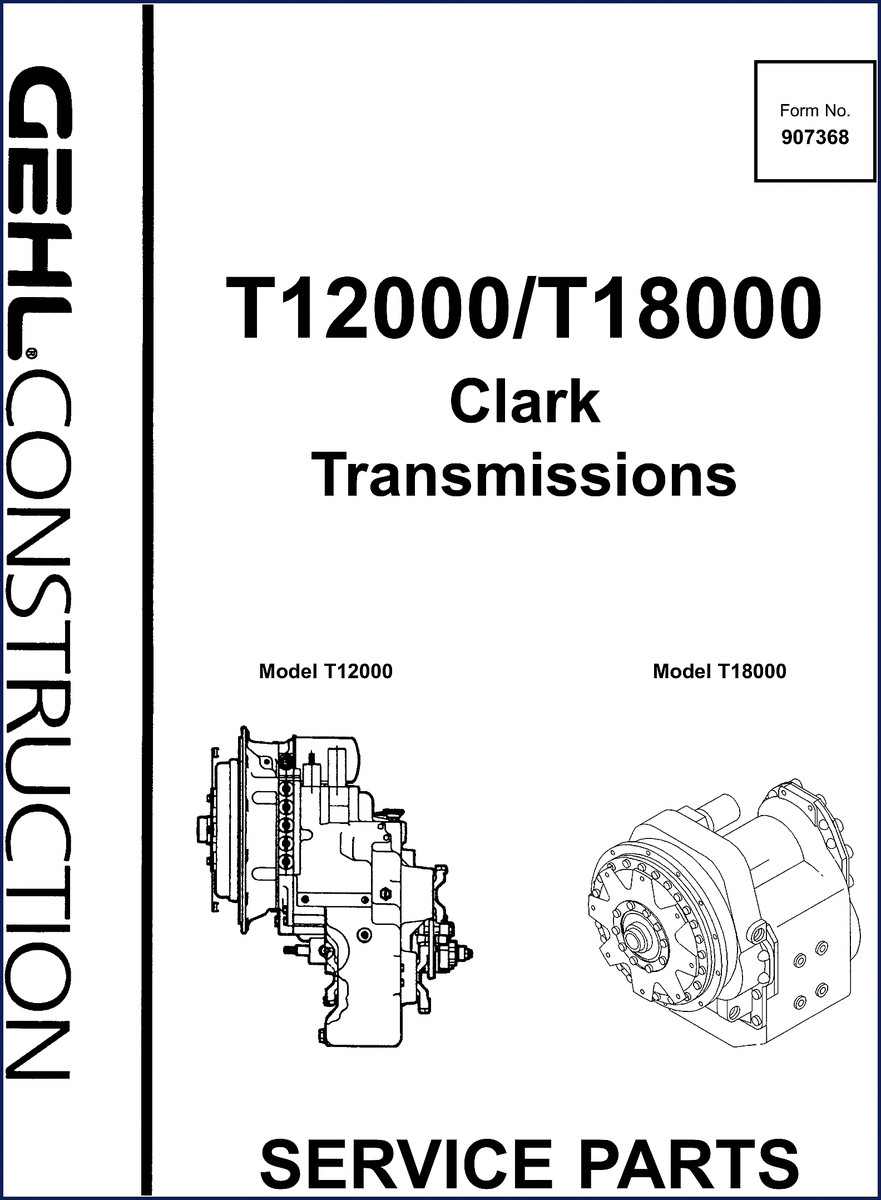 Clark-hurth T12000 T18000 Parts Catalog cover – OEM factory manual 529 pages