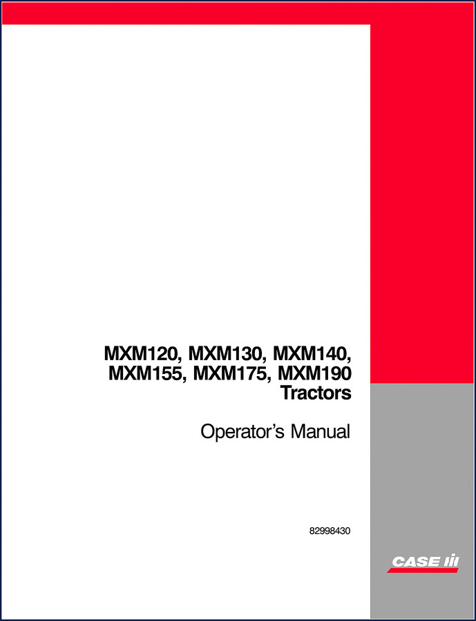 CNH MXM120, MXM130, MXM140, MXM155, MXM175 2004 Operators Manual cover page