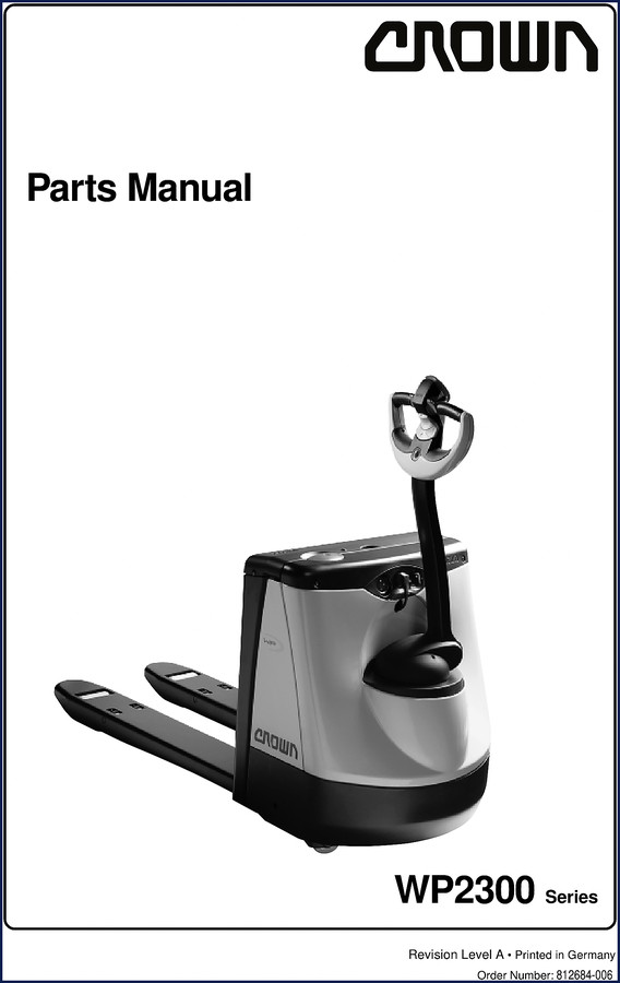 Crown WP2300 Parts Catalog cover – factory OEM manual, 76 pages