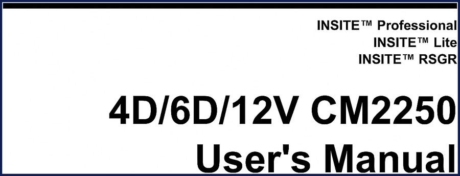 Cummins 4D 6D 12V CM2250 INSITE User Manual 224 pages cover