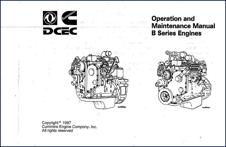 Cummins B Series 1997 Operators Manual – OEM Engine Guide 2 1997 Cummins B Series Operators Manual cover - factory OEM engine maintenance and operation guide