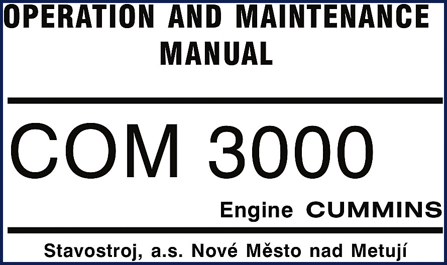 Cummins COM 3000 Operation and Maintenance Manual – factory OEM cover page