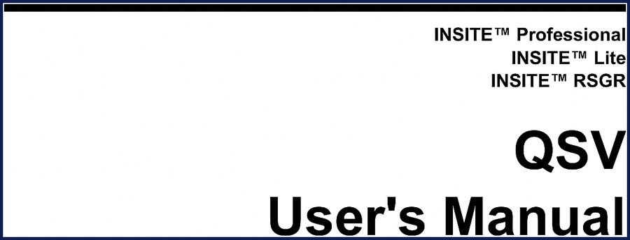 Cummins QSV User Manual cover - 112 pages of INSITE diagnostic software instructions
