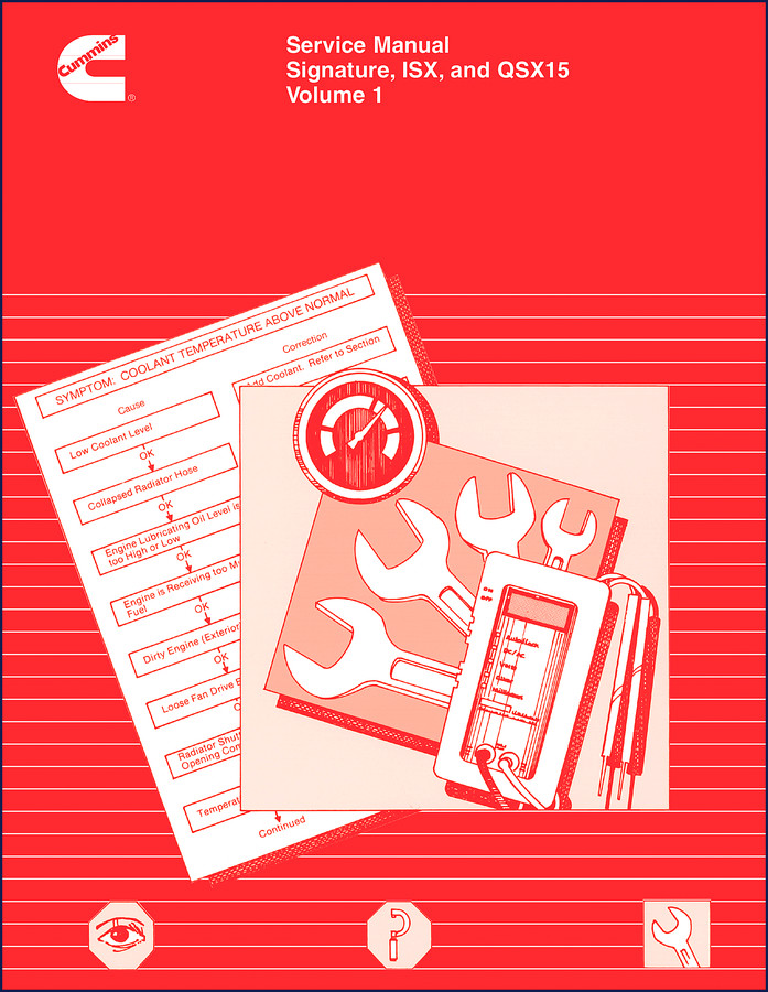 Cummins QSX15 ISX Signature Service Manual 986 pages factory cover