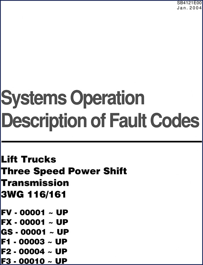 Daewoo 3WG 116 2004 service manual cover showing lifting equipment and transmission diagram