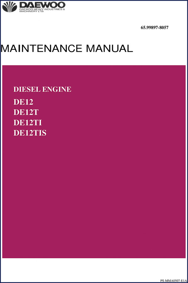 Daewoo DE12TIS Technical Manual 2001 173 pages factory specifications