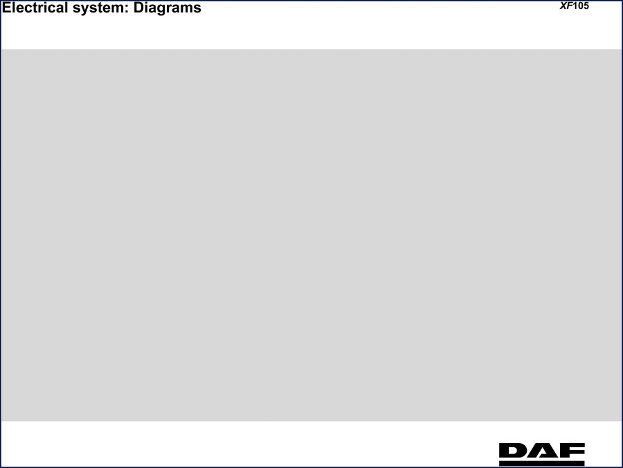 DAF XF105 wiring diagram manual cover showing electrical system schematics for 194-page factory document