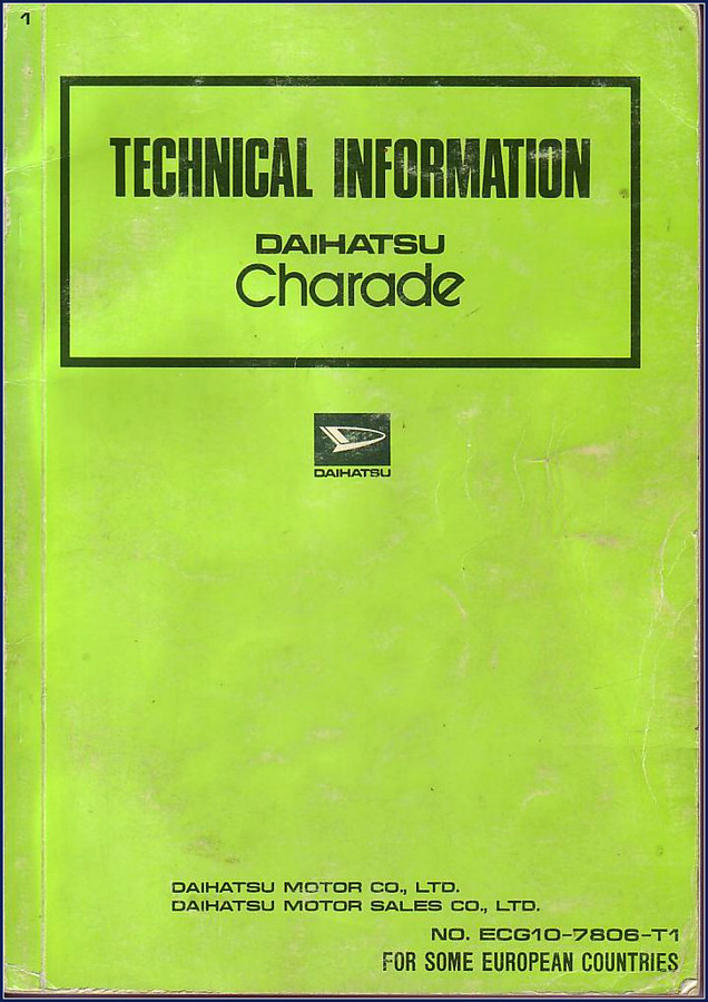 Daihatsu Charade 1978 Technical Manual cover - factory OEM document