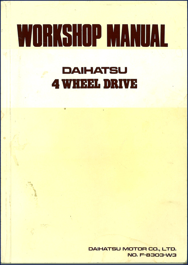 Daihatsu F50 Workshop Manual cover – 118 pages OEM factory service manual for 4-wheel drive models
