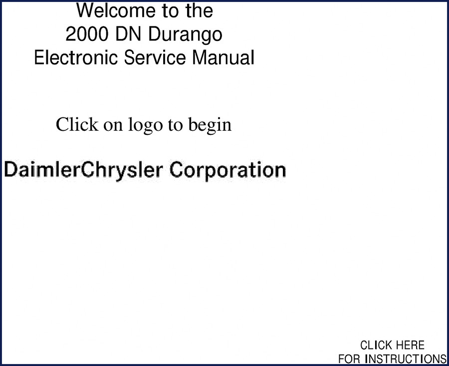 2000 Daimlerchrysler Durango OEM factory service manual cover showing Durango SUV and DaimlerChrysler logo