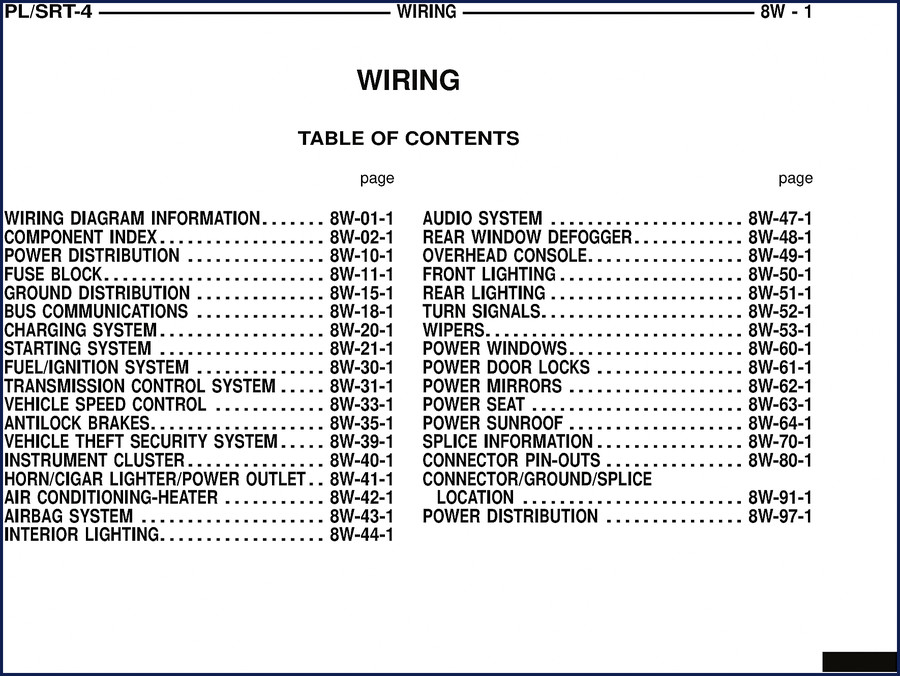 Daimlerchrysler PL/SRT-4 Wiring Diagram manual cover 431 pages OEM factory specification