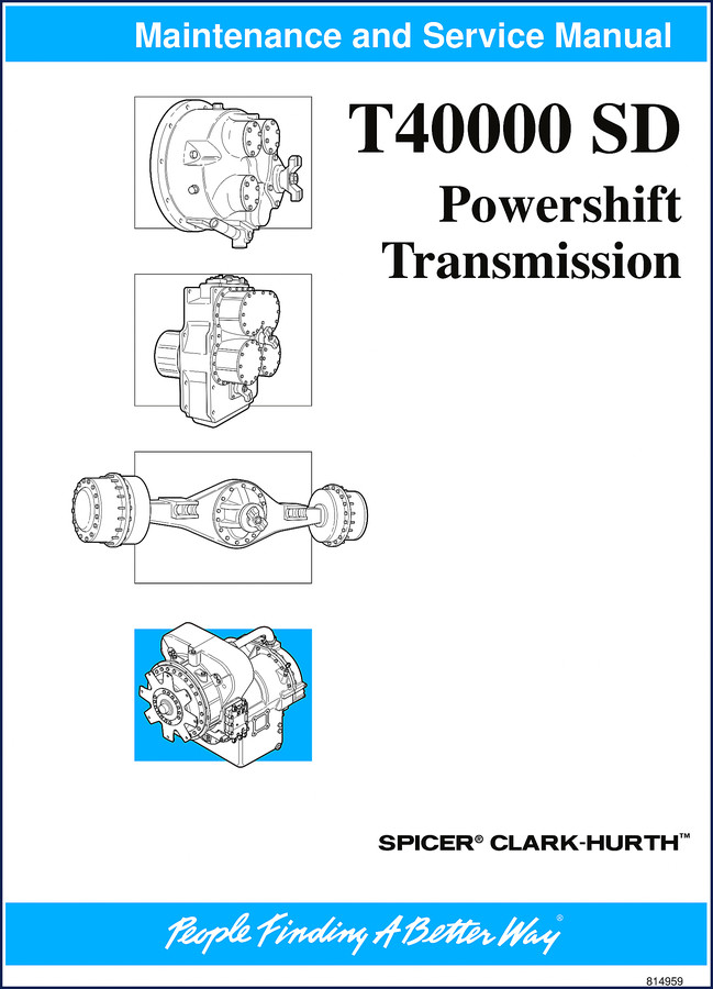 Dana Spicer T40000 Service Manual cover - 160 pages factory service manual