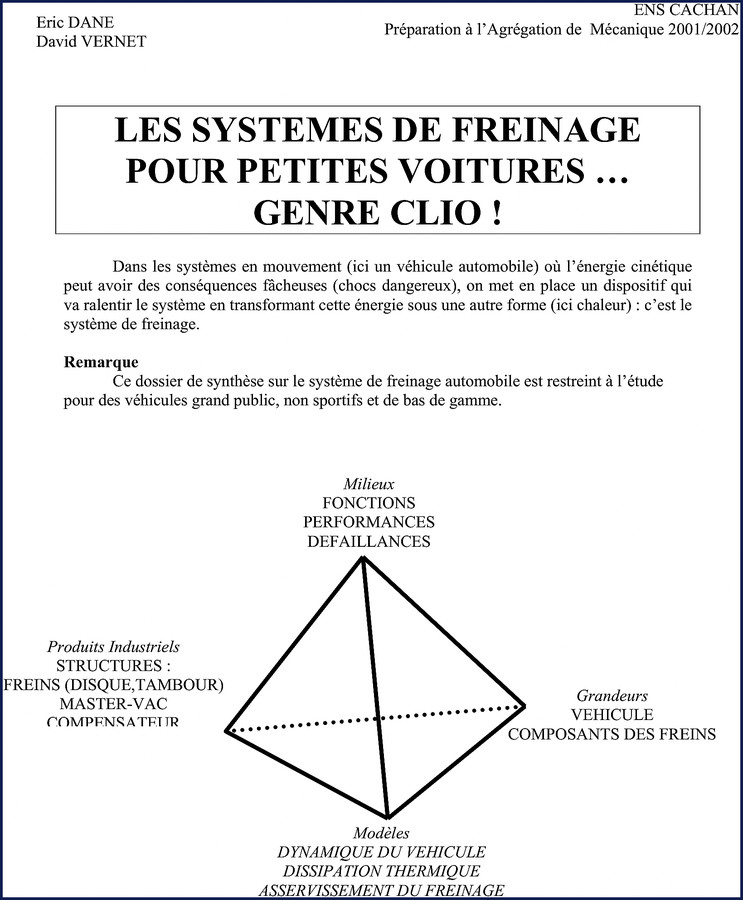DANE CLIO 2002 Technical Manual cover showing brake system diagram and text