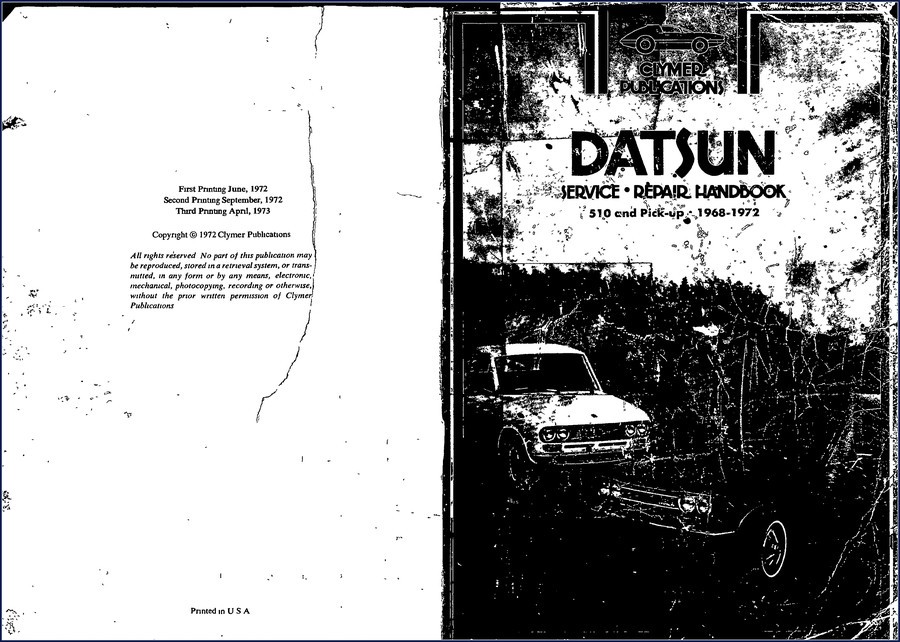 1973 Datsun 510 Pick-Up Service Manual front cover
