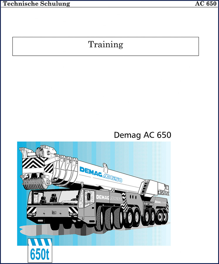 Terex Demag AC 650 Training Manual 512 pages OEM factory document cover