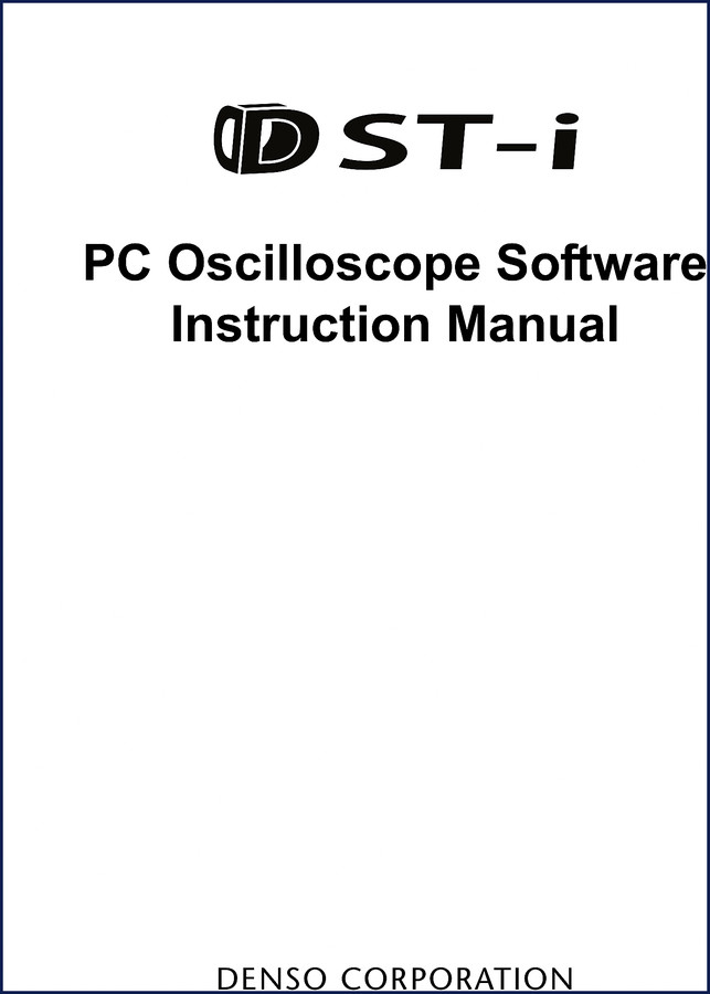 Denso DST-i PC Oscilloscope Software User Manual cover page