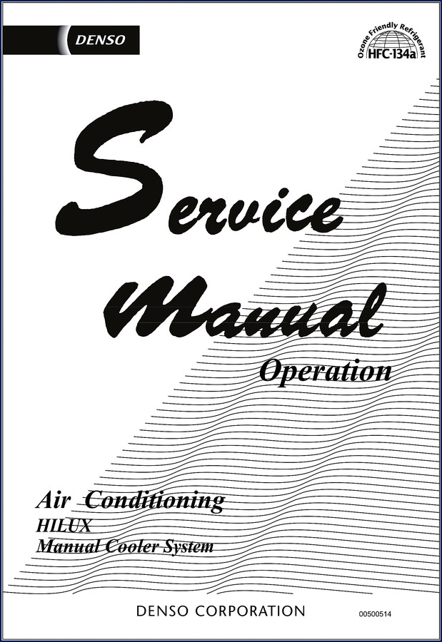 Denso TGN15 TGN16 TGN26 KUN15 KUN16 2004 Service Manual cover showing Hilux A/C system layout