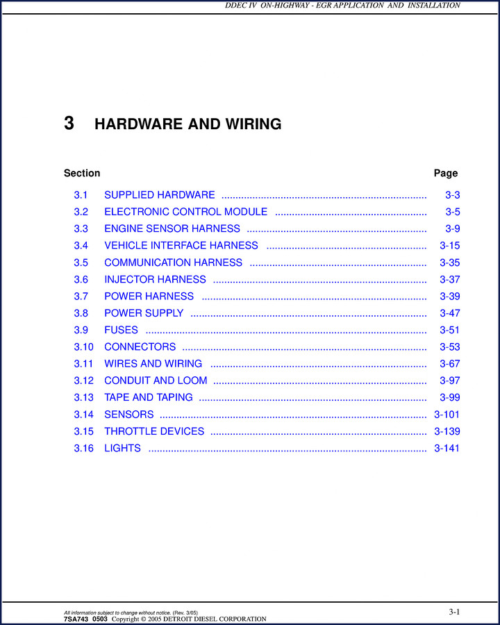 Detroit Diesel DDEC IV 2005 Technical Manual cover detail
