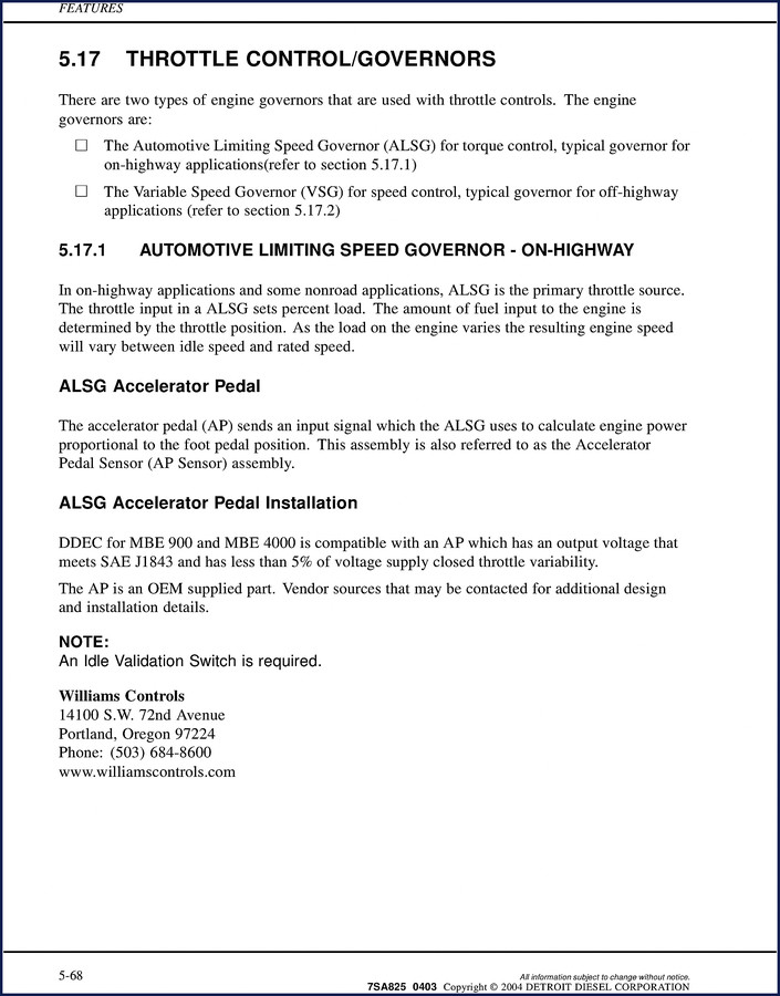 Detroit Diesel MBE 900 2003 Technical Manual cover – 14 pages OEM factory manual