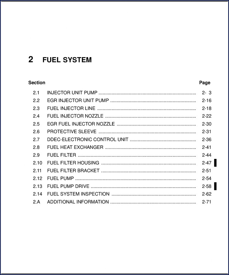 Detroit Diesel MBE4000 2006 Service Manual fuel system section