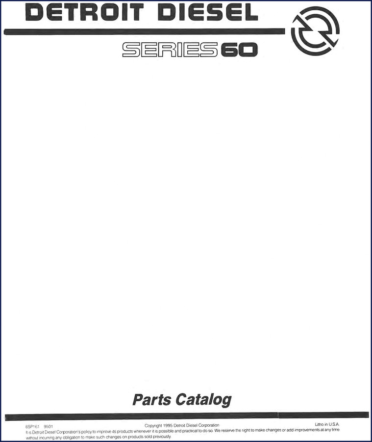 Detroit Diesel Series 60 1995 Parts Catalog cover page