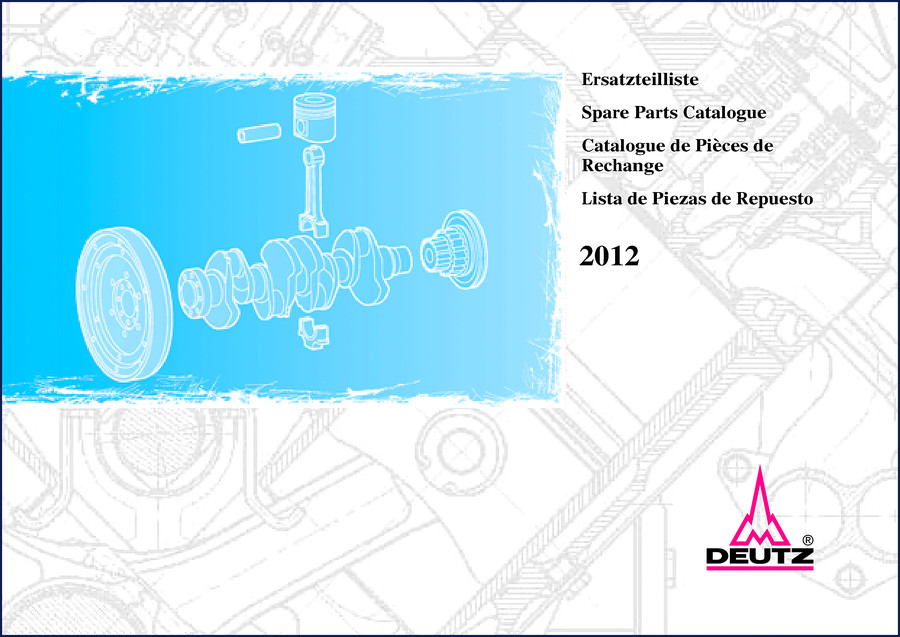Deutz 2012 Parts Catalog cover - 2012 publication - official factory spare parts list for 2012 engine series