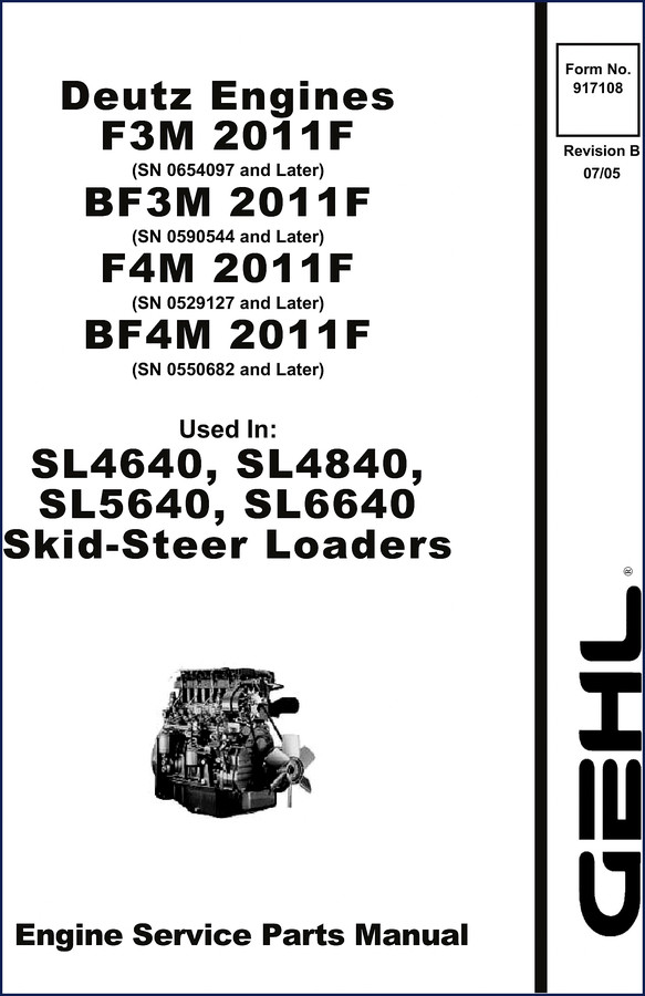 Deutz F3M 2011F Engine Service Manual 2005 86 pages cover