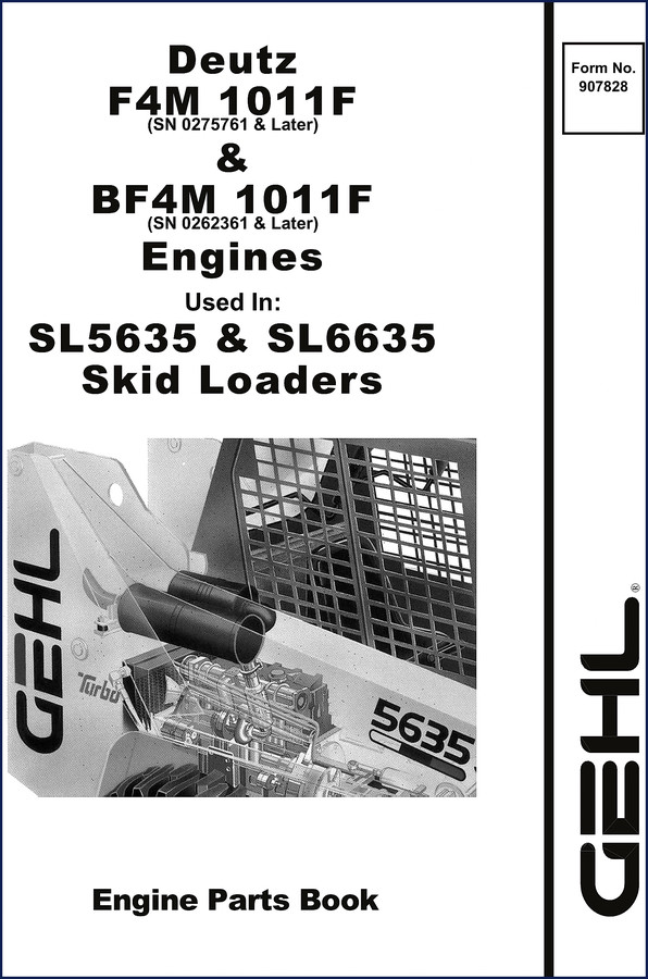 Deutz F4M1011F and BF4M1011F engine parts catalog cover showing skid loader application