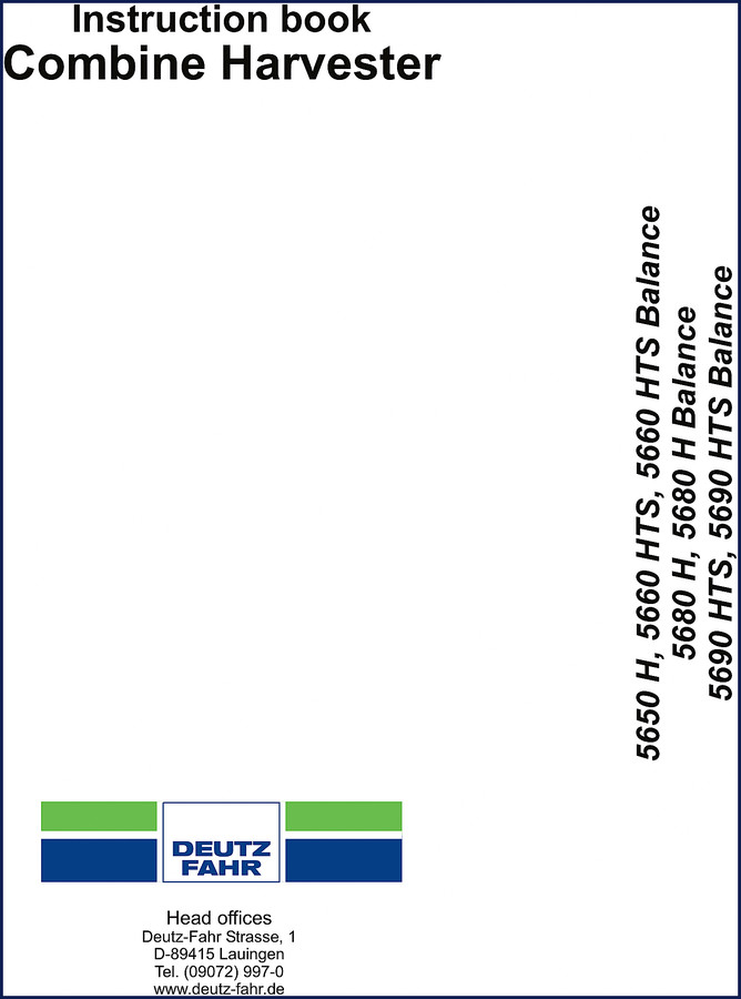 Deutz Fahr 5650 H 2006 Operators Manual cover