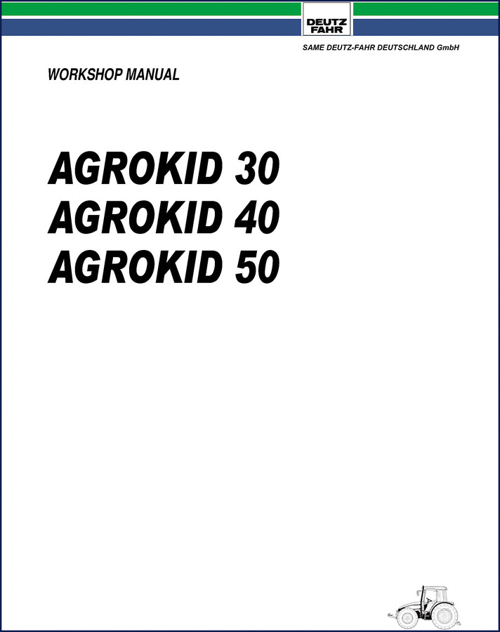 Deutz Fahr Agrokid 30, Agrokid 40, Agrokid 50 Workshop Manual cover page