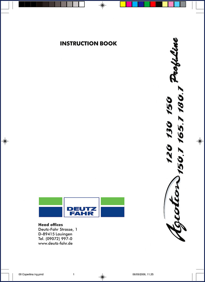 SAME Deutz-fahr Agrotron 120-165.1 2004 User Manual cover and contents page