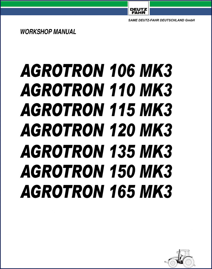 Deutz Fahr Agrotron 135 workshop manual cover