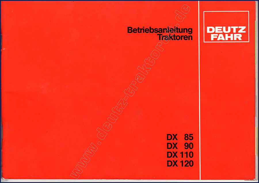 SAME Deutz-fahr DX 85, DX 90, DX 110, DX 120 Operators Manual – 121-page OEM document