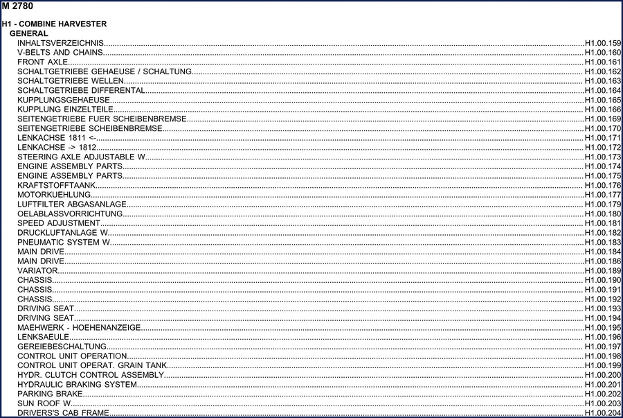Cover of SAME Deutz-fahr M2780 Parts Catalog - 227-page OEM document for combine harvester