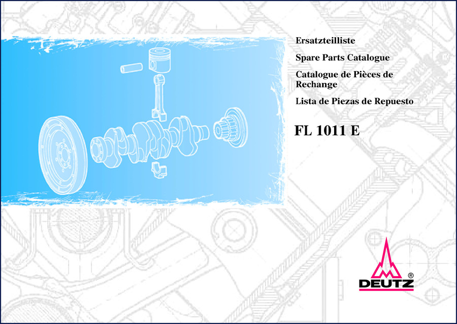 Deutz FL 1011 Parts Catalog cover page – factory spare parts catalogue FL 1011 E