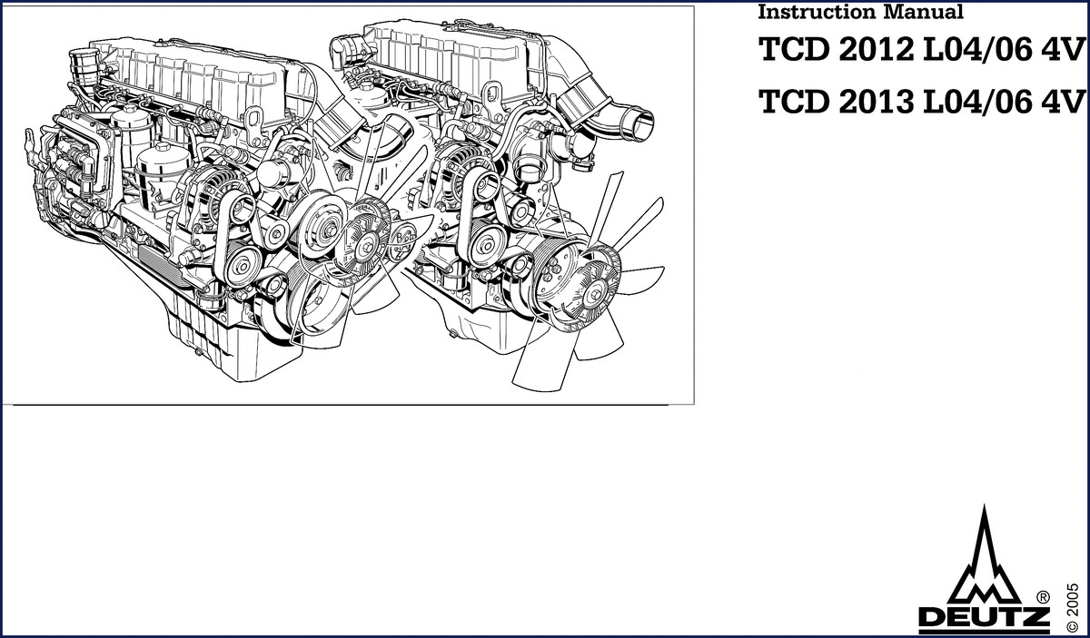Deutz TCD 2012 L04 operators manual cover 2005 96 pages