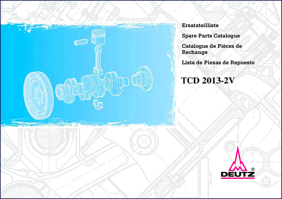 Deutz TCD 2013-2V Parts Catalog cover – 101-page OEM spare parts catalogue for 2-valve engine series