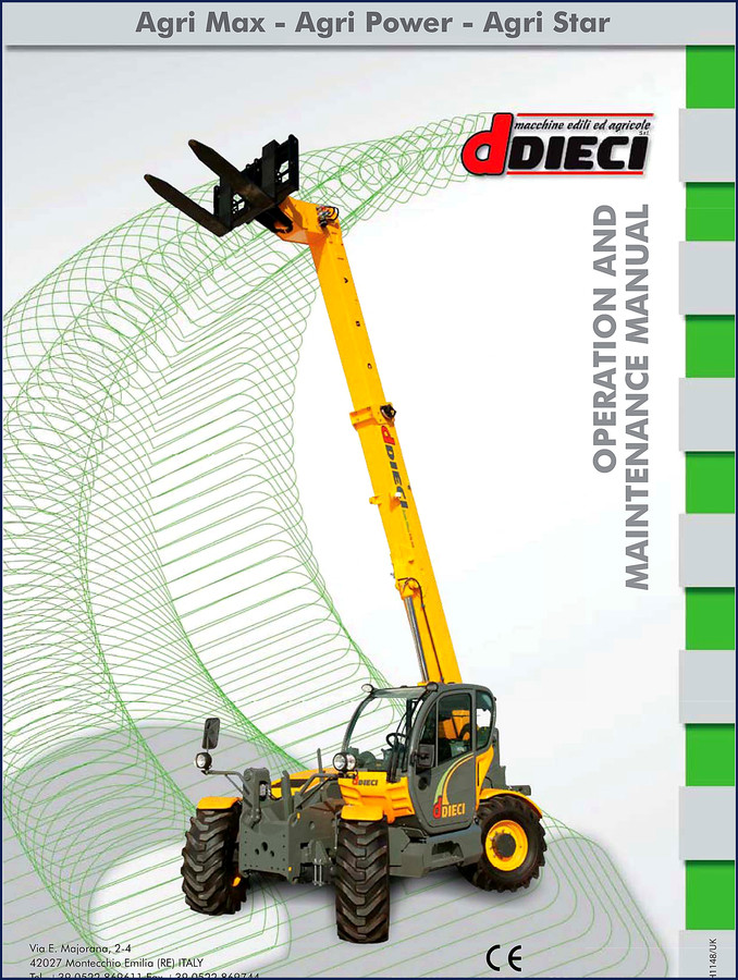 Dieci Agri Max 48.8 and Agri Star 35.10 2011 Operators Manual cover showing telescopic handler