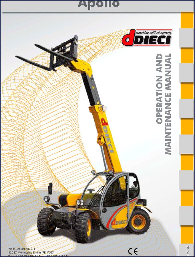 Dieci Apollo 25.6 2011 Operators Manual cover showing telescopic handler and safety warnings