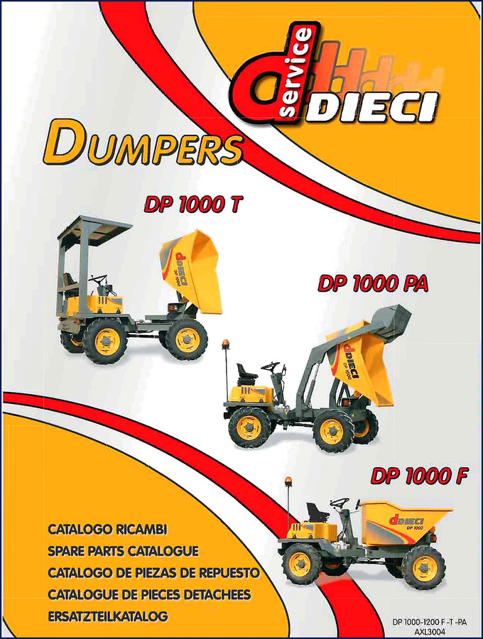 Dieci DP 1000 T, DP 1000 PA, DP 1000 F Parts Catalog – OEM factory spare parts catalog cover page